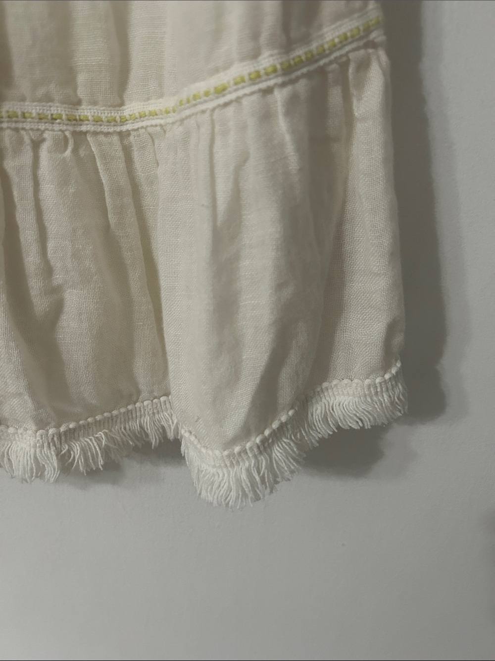 Free People Cream Crochet Yoke Tribal Tiered Bohemian Tank Top Size Small - Picture 9 of 15